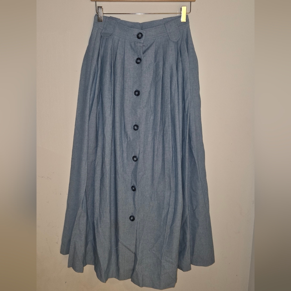 Elegant Blue Button-Down Skirt